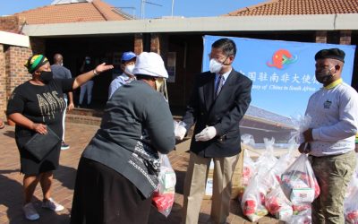 Chinese Embassy in SA Dontes Foods Parcels & Masks in Soweto