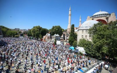 Greek Protesters Burn Turkish Flag over Hagia Sophia Mosque Status