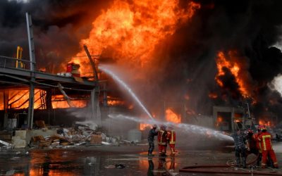 Massive Fire in Beirut Port Area