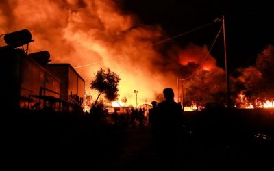 Inferno Razes Refugee Camp in Greece, Thousands Homeless