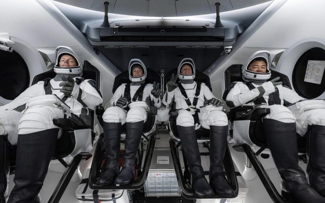 Space X Launches Four Astronauts Towards Orbit Using Recycled Rocket & Capsule