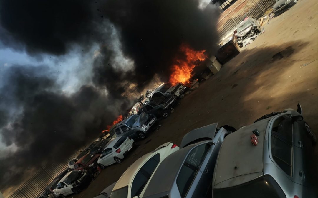 Blaze at FR Panel Beaters, Anchorville, Lenasia