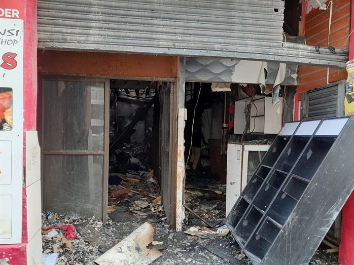 Seven shops go up in flames in Durban CBD