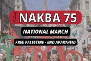 Palestine solidarity campaign holds a rally to put the spotlight on Nakba 75 years later